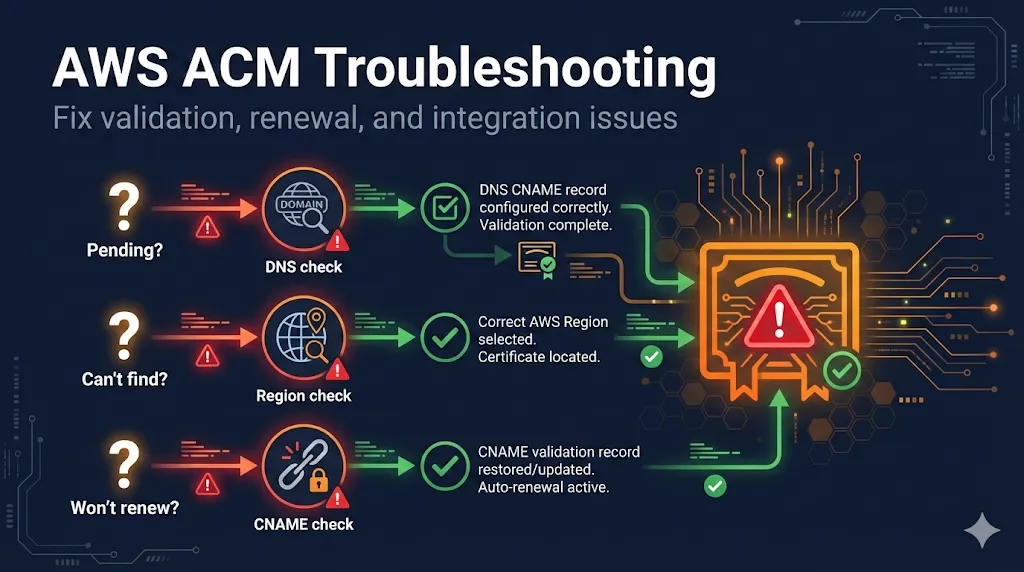 AWS ACM Troubleshooting - Fix validation, renewal, and integration issues