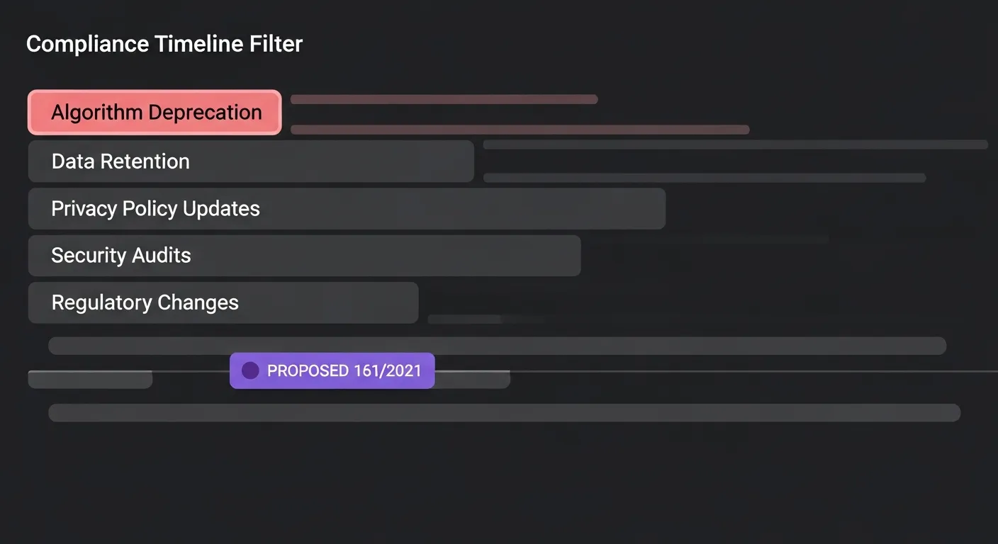 Compliance Hub: Algorithm Deprecation Tracking & Proposed Ballot Visibility