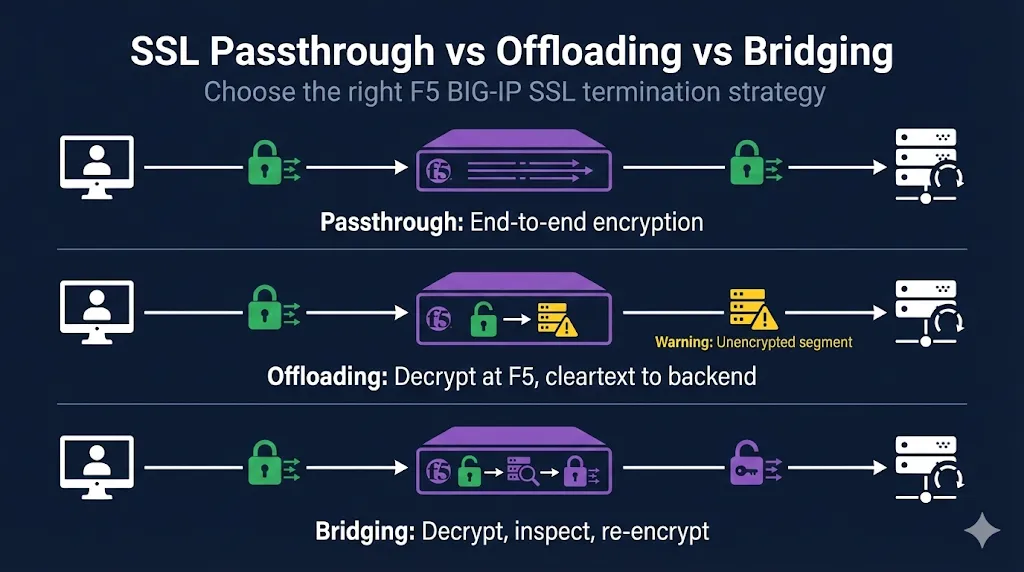 F5 SSL Passthrough vs Offloading vs Bridging
