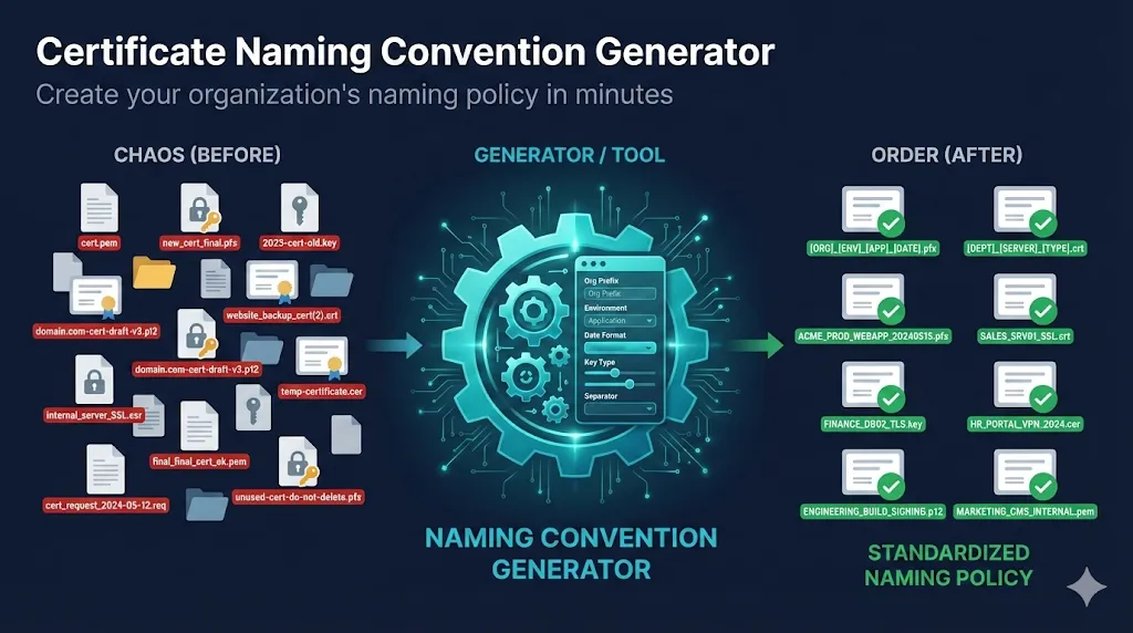 Certificate Naming Convention Generator - From chaos to standardized naming policy